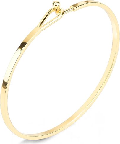 Gold Bar Bracelets for Women, 2.42“ Thin Cuff Bangle Hook Bracelet Golds Cuff Bracelet Adjustable Golden Bracelets for Women Gold Plated Handmade Minimalist Jewelry in Saudi Arabia