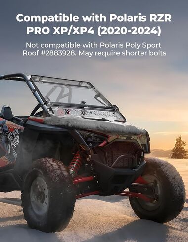 زجاج أمامي قابل للطي من KEMIMOTO مع نافذة منزلقة متوافق مع 2020-2024 RZR PRO XP/4 - زجاج أمامي محسن 3 في 1 مع مشبك محسن لمنع الرفع يناسب السقف in Kuwait