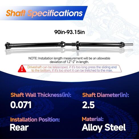 986-117 Rear Drive Shaft Prop Shaft Driveshaft Assembly [Crew Cab Pickup, 4WD, 78.9" Bed, 157" Wheel Base] Fit for Ford F-150 F150 2015 2016 2017 V8 5.0L, OE FL3Z4R602W in Saudi Arabia