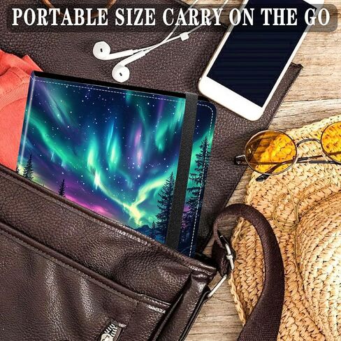 Photo Album 4x6 Photos - 120 Photos Capacity PU Leather Cover,cute small photo album with Strong Elastic Band,for Wedding baby Travel Family photo book Album - Beautiful Northern Lights 2 in Kuwait