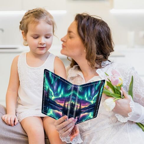 Photo Album 4x6 Photos - 120 Photos Capacity PU Leather Cover,cute small photo album with Strong Elastic Band,for Wedding baby Travel Family photo book Album - Beautiful Northern Lights 2 in Kuwait