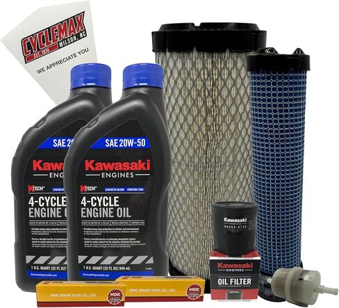 طقم Tune Up 20W-50 مع شمعات الإشعال المتوافقة مع Kawasaki 99969-6538 المتوافقة مع FX751V FX801V FX851V in Saudi Arabia