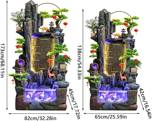 Outdoor Fountains Water Fountain with Rockery, Circulating Water Landscape Fish Tank, Living Room Balcony Office Decorations Garden Water Fountain(L) in Saudi Arabia