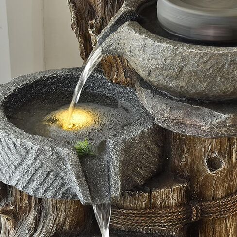 Outdoor Fountains Water Fountain- Indoor Outdoor Floor Standing Fountain Waterfall, Outdoor Fountains Garden for Garden Patio Backyard Porch Home Art Decor Garden Water Fountain(102*55*108CM) in Saudi Arabia