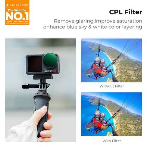 K&F Concept Black Diffusion 1/4 Filter for DJI Osmo Action 5 Pro/Osmo Action 4, Creative Mist Cinematic Effect Filters, Multi-Coated/Optical Glass/Aluminum Alloy Frame in Saudi Arabia