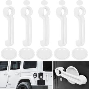 E-cowlboy Door Handle Cover Inserts+Tailgate Handle Cover+Recess Guard for 2007-2018 Jeep Wrangler JK JKU Sports Sahara Freedom Rubicon Unlimited Exterior Accessories (Black 15PCS)
