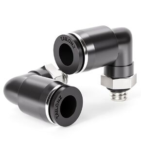 TAILONZ PNEUMATIC Male Elbow 1/4 Inch Tube OD x 1/8 Inch NPT Thread 90 Push to Connect Fittings PL-1/4-N1 (Pack of 10)