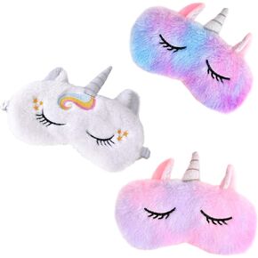 Sleeping Mask for Kids Girls,3 Pack Cute Animal Eye Mask for Princess Sleeping,Night Blindfold Bed Eye Covers for Children