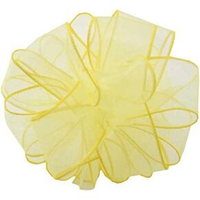 Berwick Offray DWI Sheer Spring Wired Edge Ribbon-1-1/2 Wide X 50 Yards-Yellow Ribbon