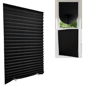 Blackout Blinds for Windows Cordless Blinds Temporary Shades Blinds No Drill Mini Blinds Black Out Blinds for Window of Bedroom,Bathroom,Kitchen Office (Black-high Shading, 23.6 * 71"(60 * 180cm)