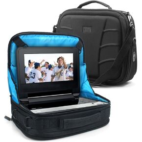USA Gear Portable DVD Player Case - S11 Car Headrest Holder Compatible with DBPOWER 9.5" and 10.5", Insignia 10", ieGeek 9.5", Wonnie 10.5" - Travel Storage Bag for Players with 7" to 10" Screens