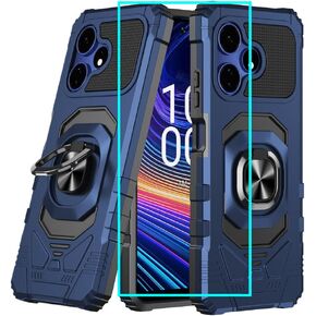 for Boost Mobile Celero 5G+ Plus 2024 Case with 1 Pack Screen Protector,Dual Layer Hybrid Heavy Duty Defender Protection,Sleek Rugged Reinforced Cushion Corner Kickstand Shockproof Bumper Cover Purple
