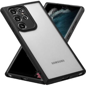 RALEAVO Matte Case Compatible with Samsung Galaxy S22 Case,Slim Translucent Frosted Case Cover Hard PC Back Military Drop Protection Phone Case Skin-Friendly Case for Girls&Boys,Black
