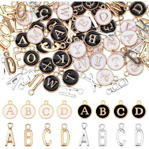 104 PCS Letter Charms for Jewelry Making Bracelets Double Sided Alphabet Charms Initial Charms Metal Letter Charms for Necklace Bracelet Jewelry Making