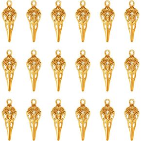 50Pcs Alloy Raven Skull Charms Bird Head Skeleton Charms Crow Beak Bird Skull Charm Eagle Skull Pendant Charm For Halloween Witch Pagan Necklace Earring Jewelry Making Crafting