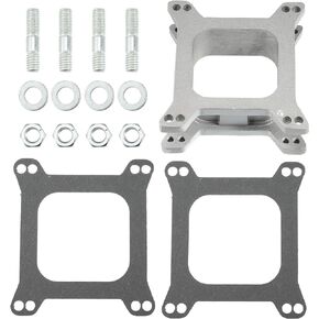 uxcell Carb Spacers 2" Tall Aluminum Alloy Open 4 Brl Square Flange Carb Carburetor Spacer with Gaskets for Edelbrock 1 Set