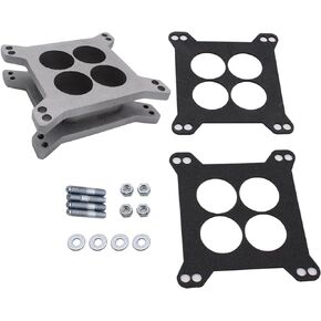 Carburetor Gasket, 2" Ported Aluminum Carburetor Spacer Compatible with Edelbrock Holley SBC BBC Chevy V8
