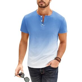 Beotyshow Mens T-Shirts Summer Henley Shirts Short Sleeve Shirt for Men Casual Basic Tee