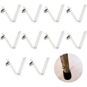 10 Pack V-Shaped Kayak Paddle Snap Spring Clips Single Button Telescopic Pole Button Four Corner Tent Umbrella Scooter Lift Spring Buckle Crutches Accessories