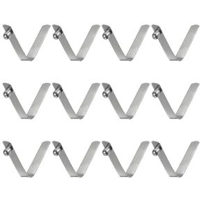 12pcs Single Button Kayak Paddle Snap Spring Clip 60x13.6mm 65Mn Spring Steel V-Shaped Solid Lift Telescopic Locking Tube Pole Clips for Tent Umbrella Camping