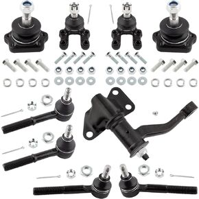 Upper Lower Ball Joint Inner Outer Tie Rod Idler Arm Steering Suspension Kit 9 Piece Set for Nissan Pickup D21 Pathfinder 4WD K9347 K9022 K9500 ES3376 ES3375