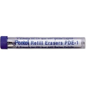Pentel PDE1 Eraser Refills, PDE1, 5/Tube
