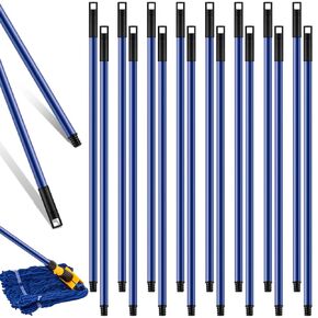 20 Pcs Broom Handle with Threaded Tip Powder Coated Broom Handle Metal Cleaning Pole with Plastic Thread Broom Stick for Floor Brushes Broom Replacement Cleaning Tools Accessories
