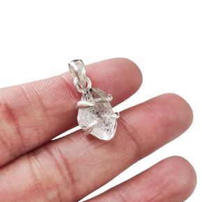 Rough Herkimer Diamond Pendant, Natural Herkimer Diamond Pendant, Birthstone, Womens Pendant Necklace, 925 Sterling Silver, Christmas, Thanksgiving, Mens Pendant, Handmade Jewelry, Raw Stone Pendant