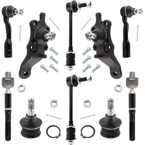 10PCS Front Lower Upper Ball Joint Inner Outer Tie Rod Ends Sway Bar Links for Toyota Sequoia 2001-2002 / for Toyota Tundra 2002 2WD & 4x4 K90680 K90255 K90263 K90262 ES3564 ES3565 EV800444