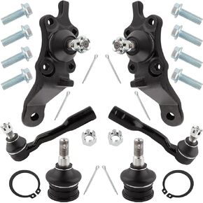 6pcs Front Suspension Kit for Toyota Sequoia 2001 2002 Tundra 2000 2001 2002 Front Outer Tie Rod End Front Lower Ball Joint Front Upper Ball Joint K90262 K90263 K90255 ES3564 ES3565