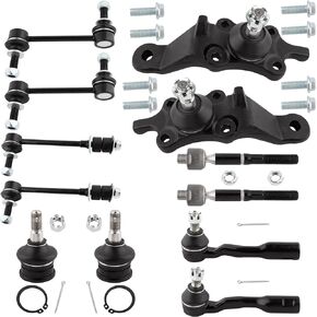 12pcs Front & Rear Sway Bars Lower Ball Joints Inner Outer Tie Rods End for Toyota Sequoia 2001-2002, for Toyota Tundra 2WD & 4x4 2002 K90262 K90263 EV800444 K90255 ES3564 ES3565 K90680 K750013