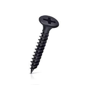 #6 x 1-1/4" Drywall Screws 280PCS Coarse Thread Wood Screws 1 LBS Flat Truss Head Self Tapping Screws Black Phosphate Coated Stainless Fast Self Tapping LZ-003