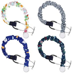 4 Pieces Stethoscope Covers with Removable Tube Handmade Stethoscope Accessories for Nurses Doctors (Bright Style)