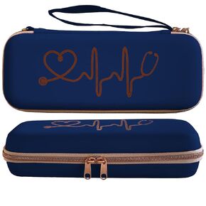 Stethoscope Case for Nurses for 3M Littmann/MDF/Omron Stethoscopes - Extra Room for Medical Bandage Scissors EMT Trauma Shears and LED Penlight, (White Rosegold)