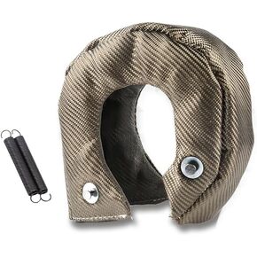 T3 Turbo Blanket Heat Shield cover wrap for Turbocharger with Fastener Springs (black)