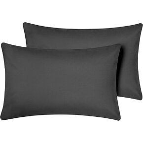 Travel Pillow Case 12x18 Size Pack of 2 Pieces 100% Egyptian Cotton Zipper Closure 500 Thread Count Toddler Pillowcase Fits Up to 12x18, 12x16 or 11x15 Dark Grey