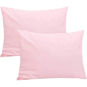 Organic Cotton Toddler Pillowcase 2 Pack, 14x20 Travel Pillow Case Cover, Soft & Breathable Small Pillow Case for Babies Girls, Fits Pillows sizesd 13 x 18 or 12x 16 for Kids Bedding Pillow Cover