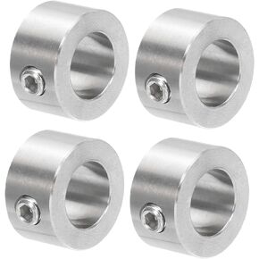 MECCANIXITY 4pcs Shaft Collars 3/5" Bore Shaft Collars Stainless Steel Shaft Collars 9/10" OD, 1/2" Width Axle Collar Clamp with Set Screw for Linear Rod Shaft Guide