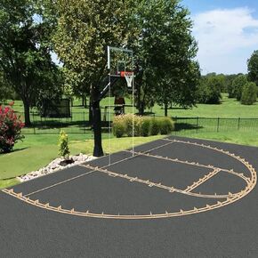 Basketball Stencil Kit, Pretty Simple to Use Basketball Court Marking Set, Basketball Stencil Kit for Driveway, Concrete, Backyard or Tiles (No Paint Included) (for NCAA)
