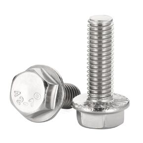 1/4-20 x 1" Flanged Hex Head Bolts Flange Hexagon Screws, Stainless Steel 304, Fully Threaded, 25 PCS