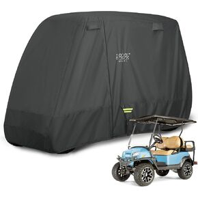 أغطية عربة الجولف عالمية تناسب Yamaha EZGO Club Car مرفوعة 2/4 ركاب 600D مقاومة للماء ومضادة للرياح ومضادة للشمس في الهواء الطلق غطاء كامل 3 سحاب in Kuwait