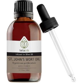 St John's Wort (Hypericum Perforatum) Infused Oil Extract (Macerated Oil), 1.7 Oz - 50 Ml/The Red Elixir, The Best Vulnerary Oil for Wounds and Burns