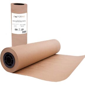 Brown Butcher Paper Kraft Paper Roll Wrapping Paper for Beef Briskets, BBQ Meat Smoking USA Made, All Natural Food Grade, Unbleached, Unwaxed, Uncoated Sheet ((18" x 200’ (2400"))…)