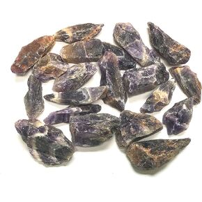 Crystal Collection: Natural Rough Banded Amethyst Stones - Large 1" Pieces in Velvet Bag (1/2 Pound)