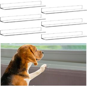 Wenqik 2 Set 6 Pcs Per Set Total Length 33.5'' x 2.25'' Width x 0.16 Thick Clear Pet Window Sill Protector from Dog Cat Scratching Protection Against Dog Claw Chewing Slobbering Window Cover Guard