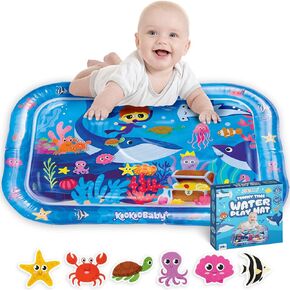 Water Tummy Time Mat for Baby - 40"x40" Large Premium Tummy Time Toys for Baby Boy or Baby Girl, Infant Water Mat for Above 3 Month, Water Play Mat for Baby, Sensory Play Mat (Blue Whale)