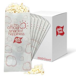 Jolly Time Popcorn Bags, Popcorn Machine Accessories for Fairs, Movie Nights, Concessions, 1oz, Bulk Pack of 1000