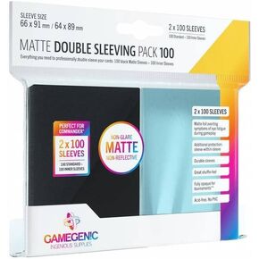 Prime Matte Double Sleeving Pack 100 | Card Sleeving Pack Includes 100 Prime Sleeves & 100 Inner Sleeves | Double-Sleeved Card Protection | Protects up to 100 Standard Gaming Cards | Made by Gamegenic