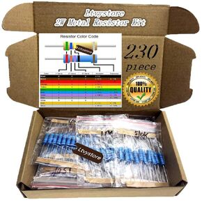 مجموعة مقاومات 2 وات، مجموعة مقاومات معدنية متنوعة 23 قيمة، 22 أوم - حزمة مقاومات 1 متر أوم متنوعة 2 وات، مجموعة مقاومات مقاومة 1% متوافقة مع Arduino in Kuwait