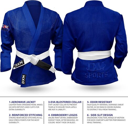 Bjj Gi للرجال - جيو جيتسو جي البرازيلية - قماش خفيف الوزن منكمش مسبقًا - مجموعات بدلات جيو جيتسو قابلة للغسل في الغسالة in Saudi Arabia